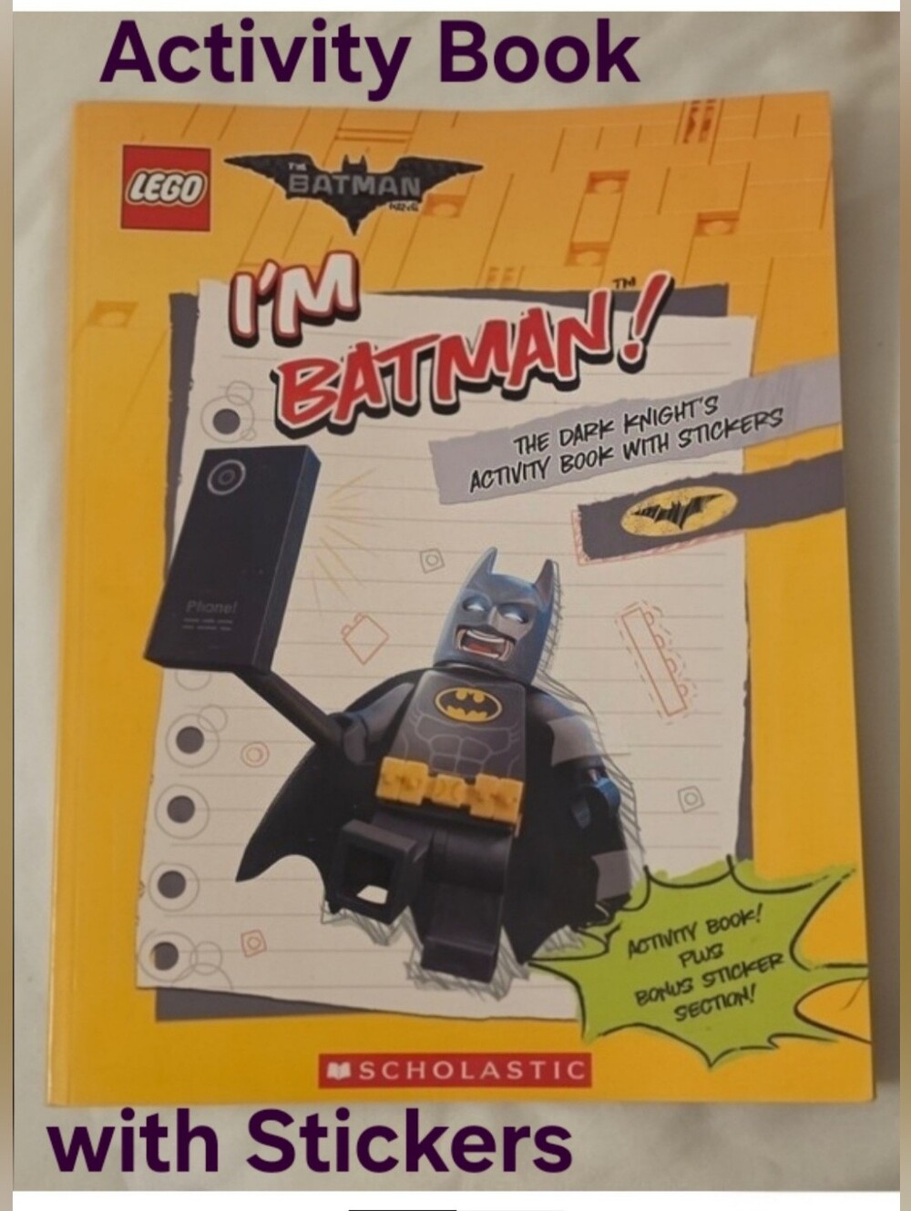 I'm Batman! The Dark Knight's Activity Book with Stickers ISBN 9781338112238 New